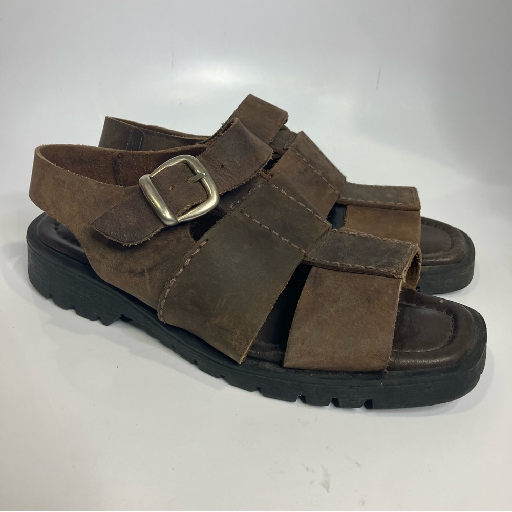 @ease by Florsheim fisherman sandals brown leather mens size 42 US size 9 casual